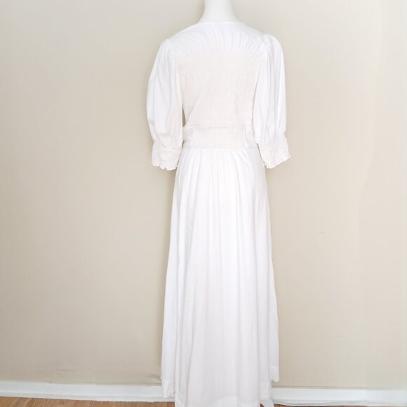 Free People String of Hearts Linen Blend Cutout Maxi Dress White Size Large - Picture 6 of 9